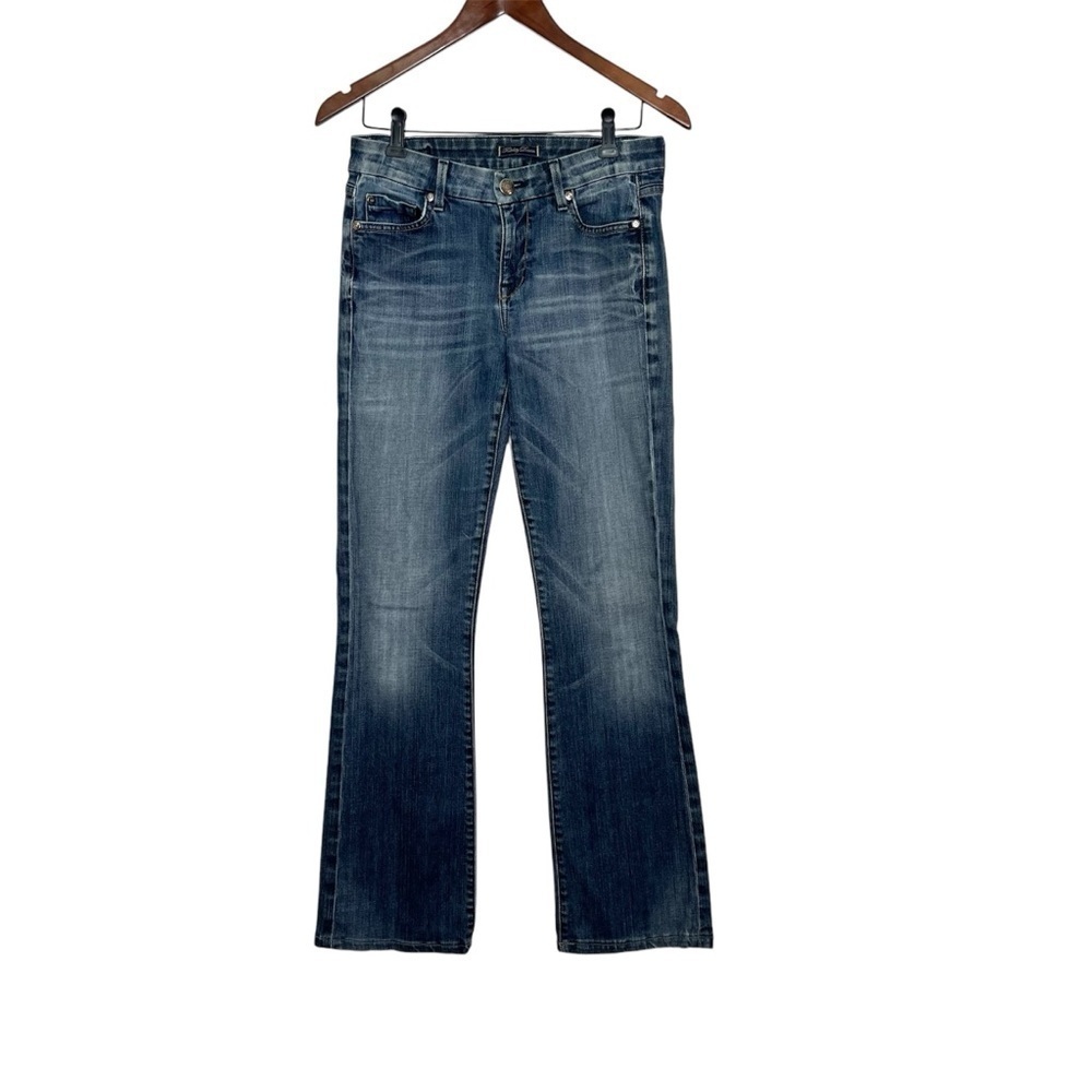 Fidelity Denim Women's Size 27 Galiano Low Rise Boot Cut Distressed Denim 31 Leg